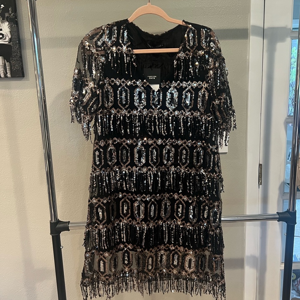 Zara Black and Silver Sequin Dress (perfect New Year’s Eve dress!)
